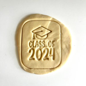 Class of 2024 Cookie Cutter With Stamp Customizable Year Dough Cutout ...