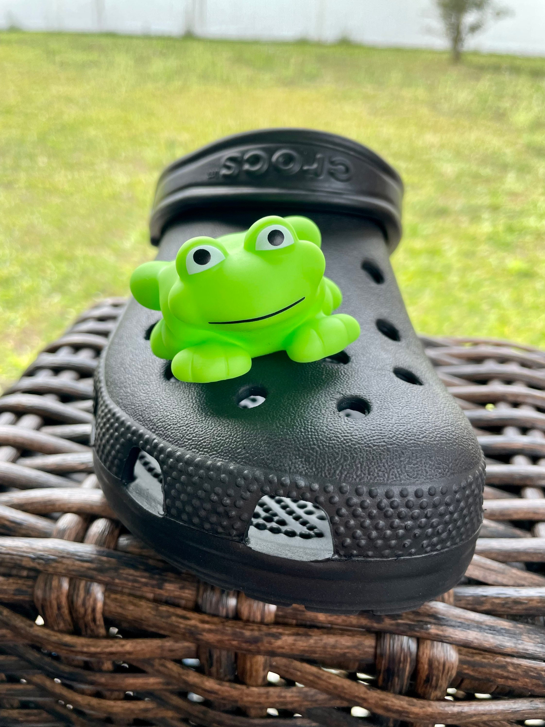 Frog shoe charm, frog croc charm, jibbitz, shoe accessories, shoe clips