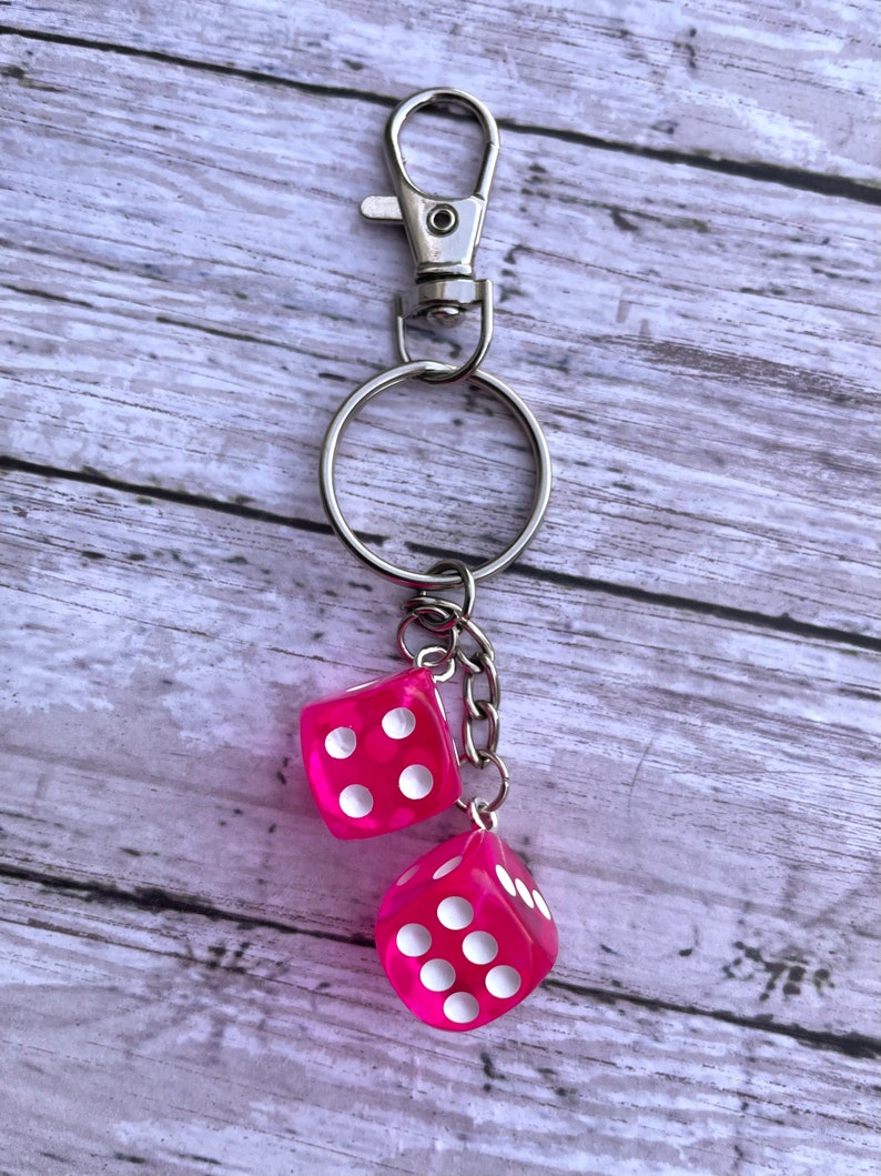 Dice Keychain Translucent Dice Neon Dice Bunco Gift Poker Etsy