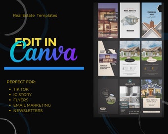 22 Real Estate Marketing Templates | Just Sold Templates | Newsletter Templates | Email Marketing | Tik Tok Ads | Instagram Story |Editable