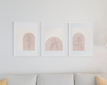 Runner Printable Wall Art | 3 Piece art prints | Running Decor | Living Room Wall Art| Athletic Posters | Health and Wellness