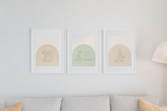3 Piece Wall Art Prints | Yoga wall art | Art Decor | Living Room Wall Art | Gym Wall Prints | Wall Prints | Large Art | Dorm Decor | Prints