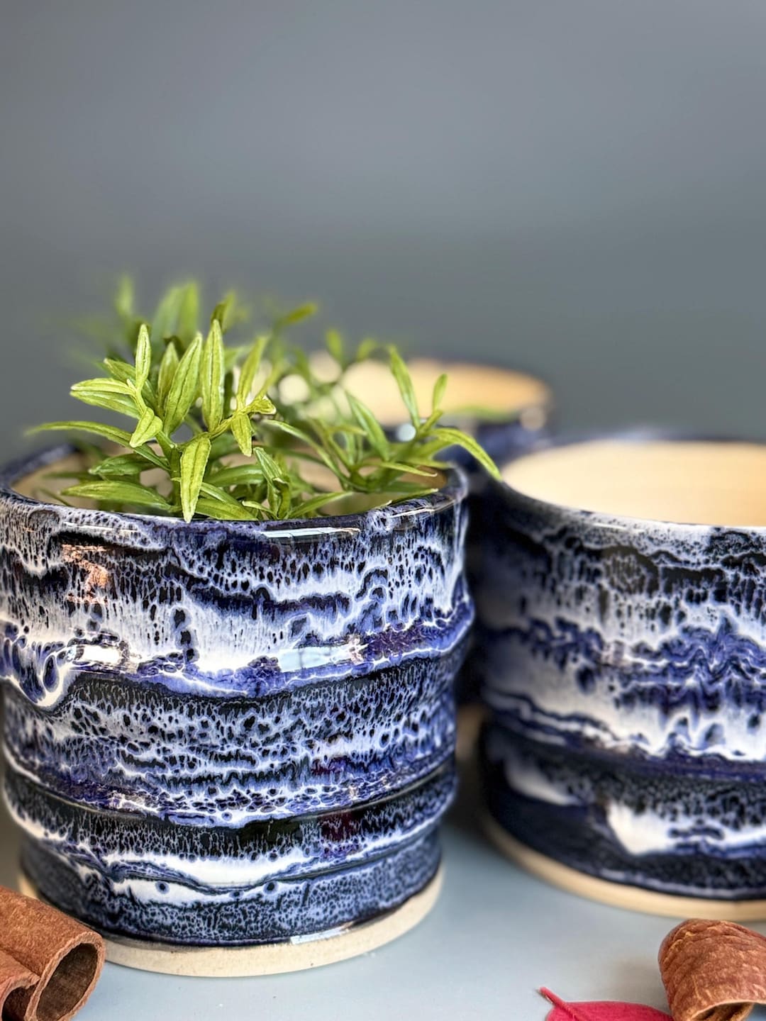 Hand Made Ceramic Planter: Wheel Thrown Succulent Pot With Drainage ...