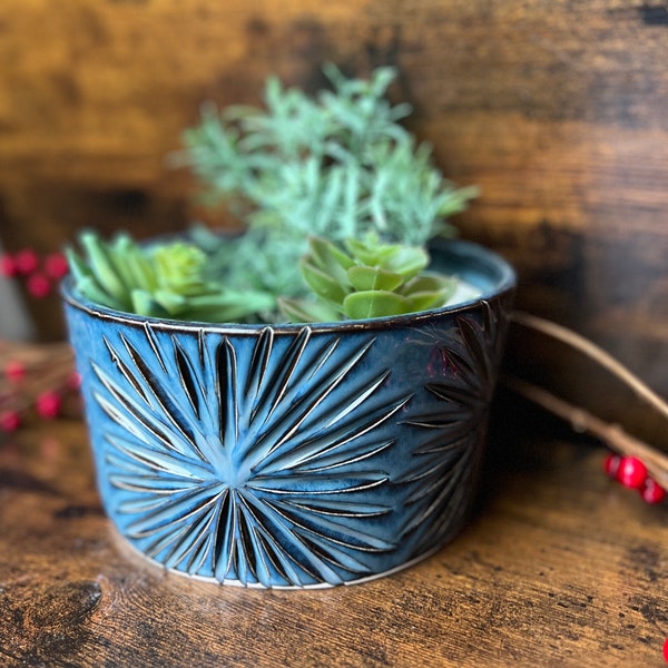 Handmade wheel thrown planter | Ceramic planter | Succulent planter