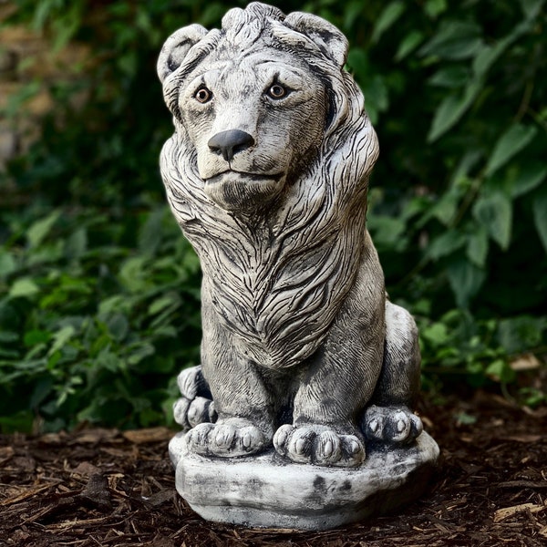 Large Concrete Lion Statues Etsy