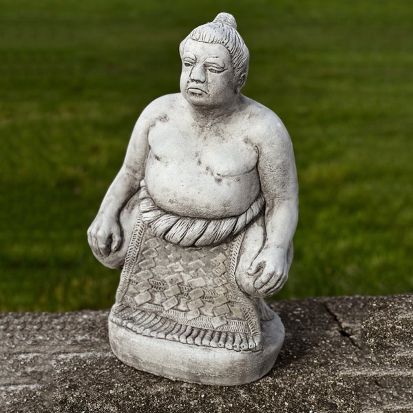 Sumo wrestler statue Concrete sumoist sculpture Home and garden Japanese decor Outdoor art ornament Zen garden figurine Backyard decoration