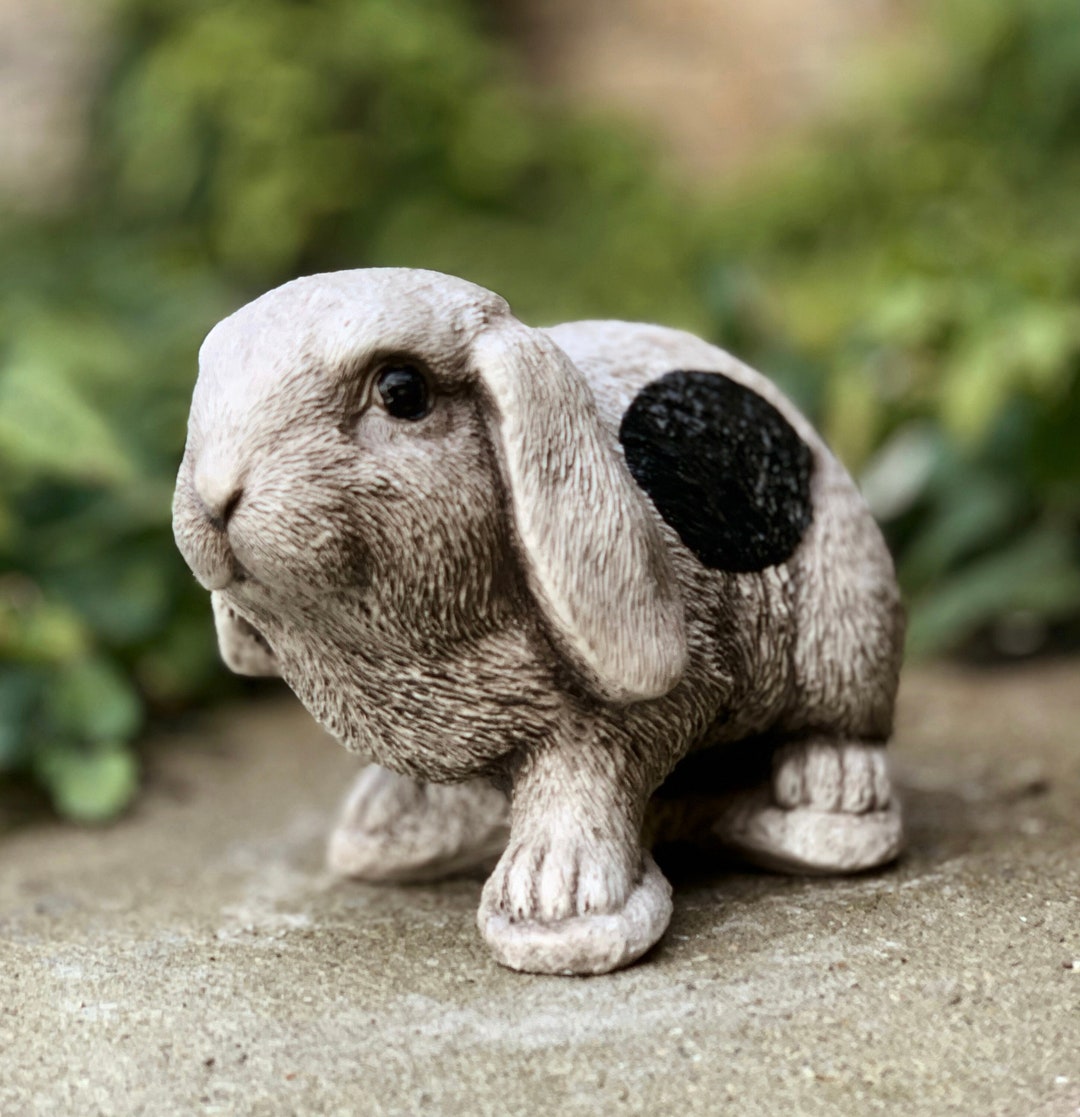 Concrete Rabbit Sculpture Stone Bunny Figurine Pet Statue - Etsy