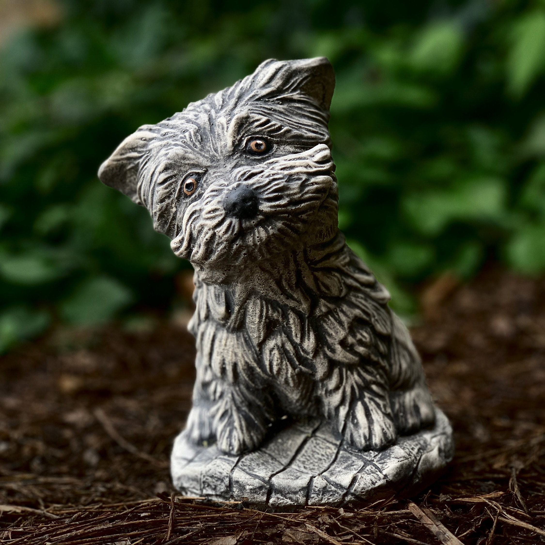Cement Yorkshire Statue Concrete York Figure Stone Yorkshire Terrier Decor Cute Yorkie Figure
