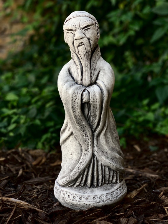 Concrete Wise Man Statue Chinese Man Sculpture Cement Old Man