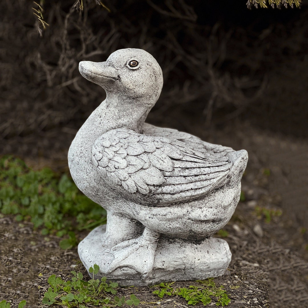 Stone Duck Figurine Concrete Goose Statue Garden Duck Decor Animal