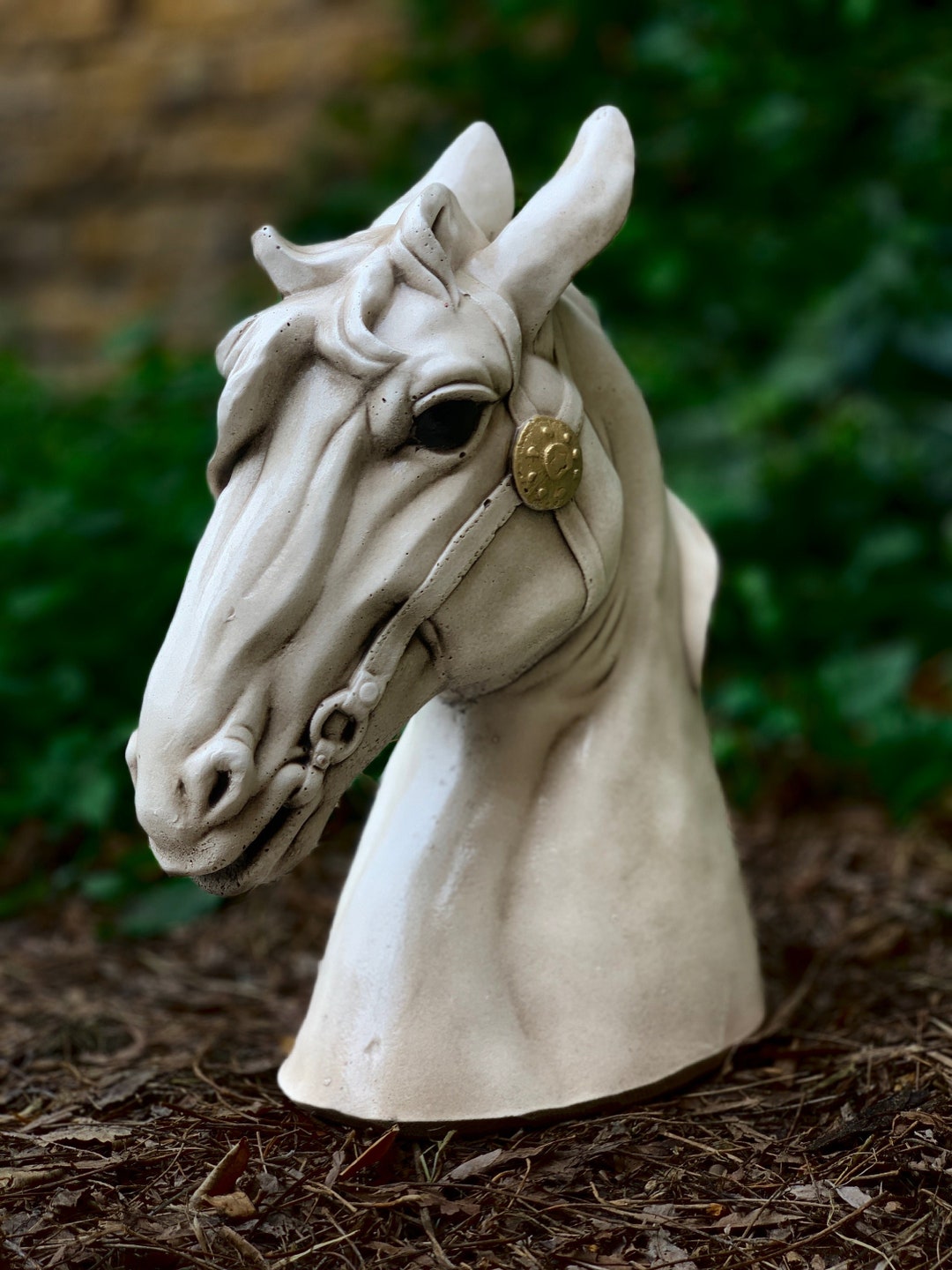 Beautiful Horse Bust Figurine Concrete Horse Head Statue Large Horse