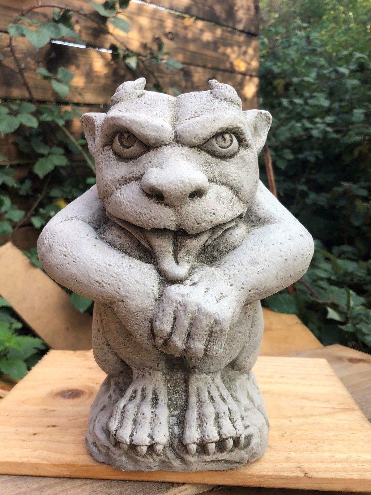 Garden Gargoyle Statue Stone Gargoyle Figure Cement Gargoyle Etsy