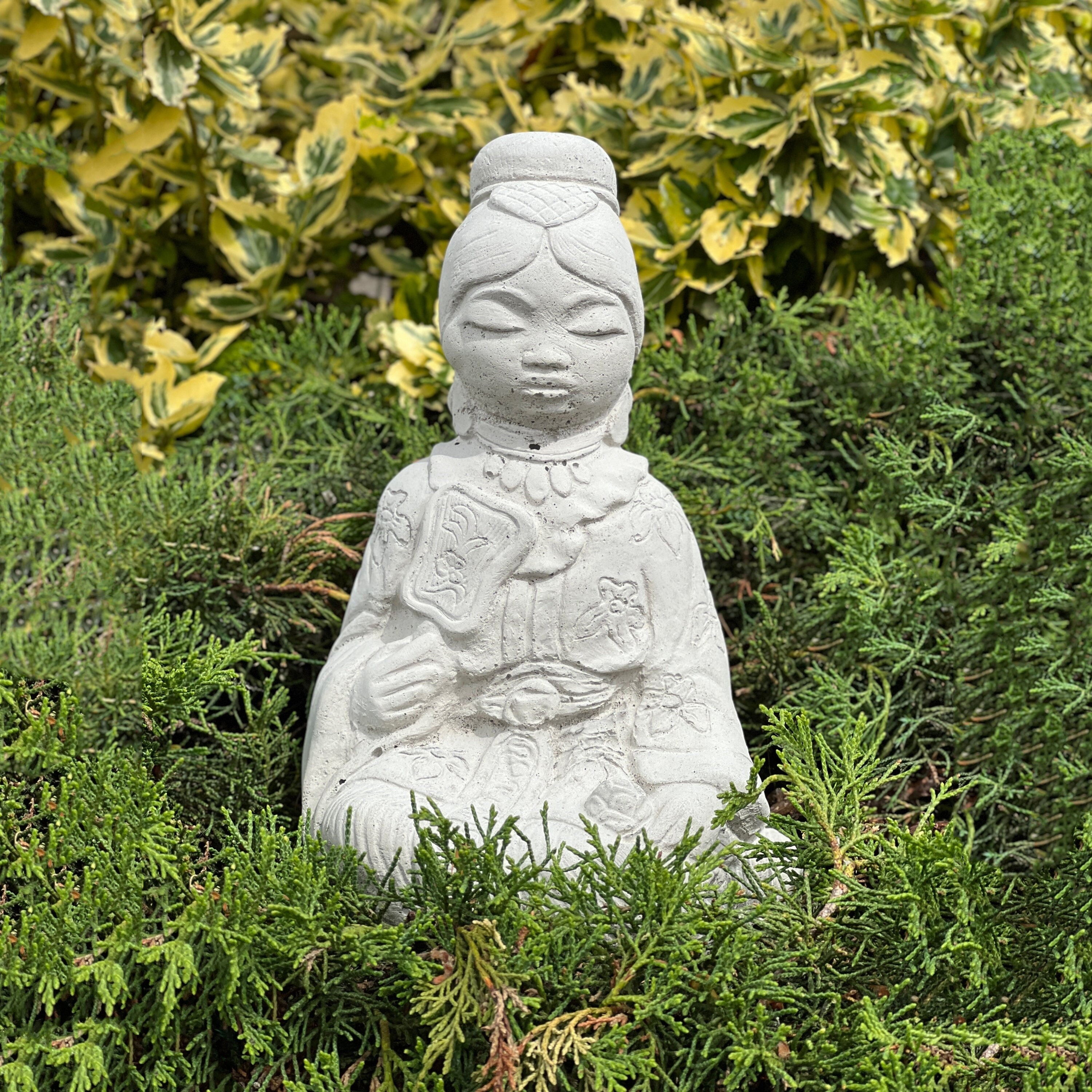 Figurine de femme chinoise Décor de jardin zen en béton Statue de geisha  japonaise Ornement en pierre extérieur Sculpture d'art d'arrière-cour  Cadeau pour les jardiniers zen -  France