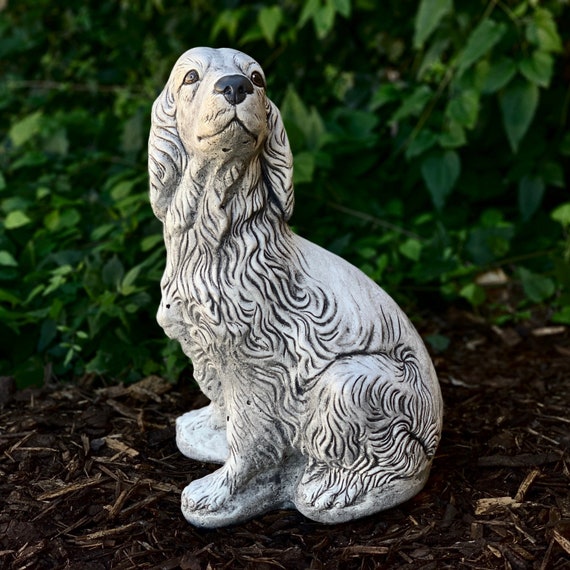 Amazing Cocker Spaniel Statue Large Spaniel Figure Cement Spaniel