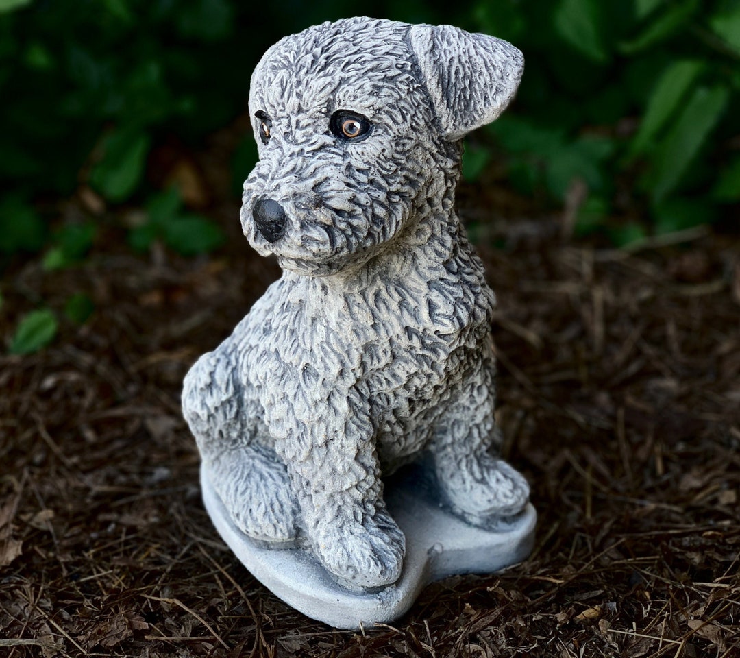 Beautiful Cute Puppy Dog Garden Statue Figurine Cement Puppy Outdoor