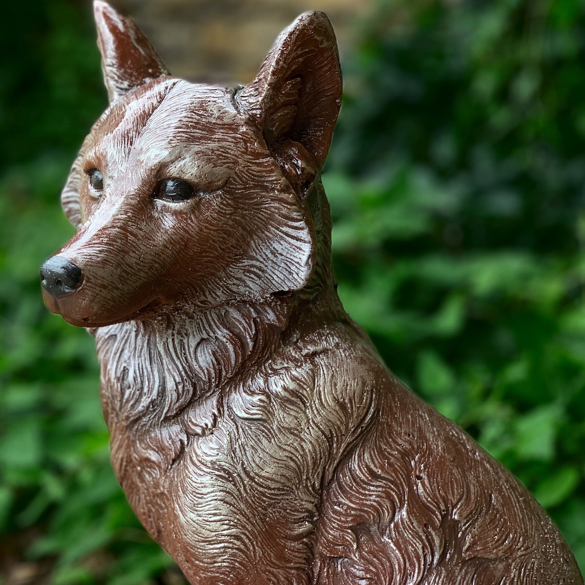 Large Garden Fox Statue Cement Fox Figurine Outdoor Fox Sculpture Stone