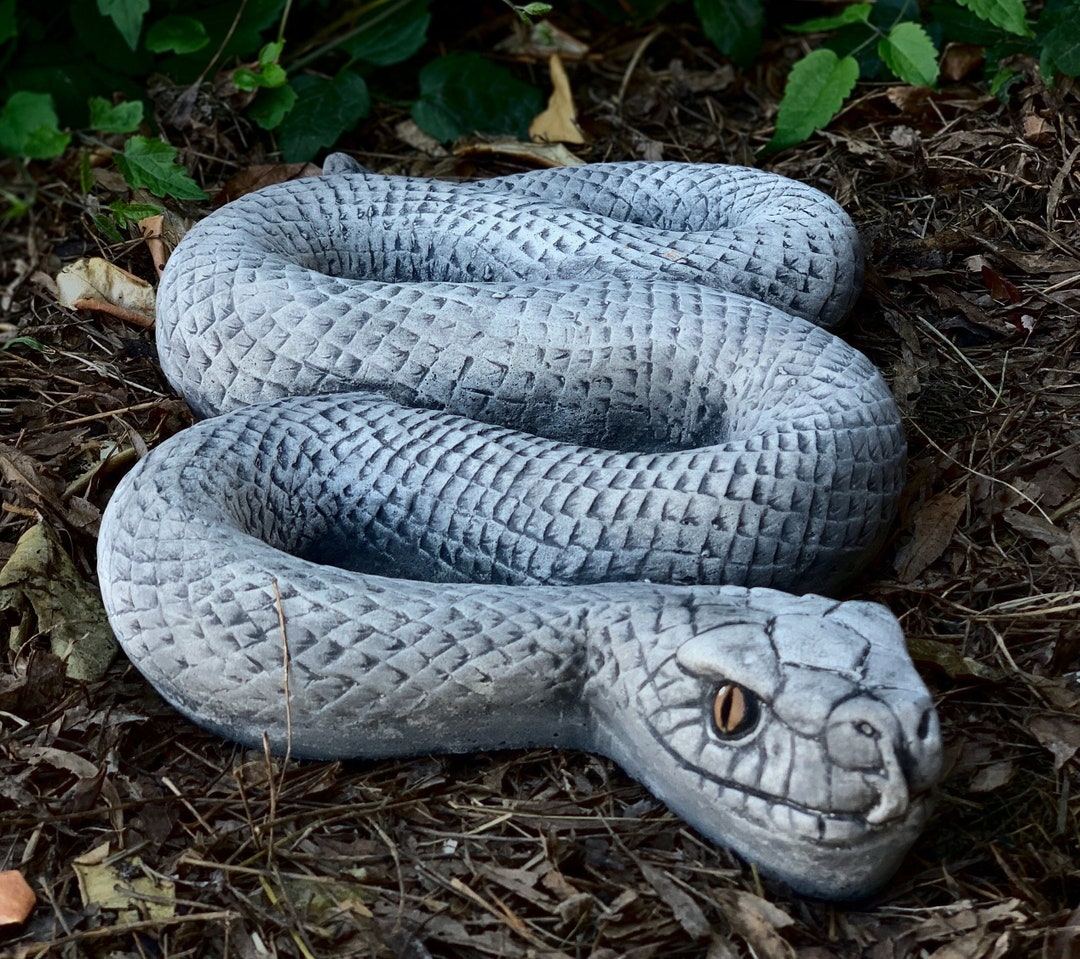 Concrete Snake Statue Cobra Snake Sculpture Garden Python Ornament ...