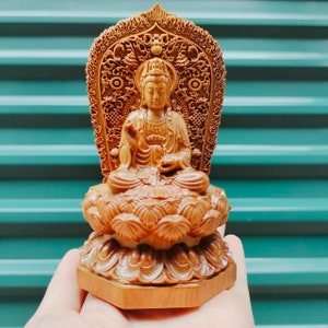 Handcrafted Guanyin Buddha, Double-sided Statue, Wooden Buddha, Crafted Buddha, Sculpture, Buddha Statue Altar, Home Decor, Car decor, Gift