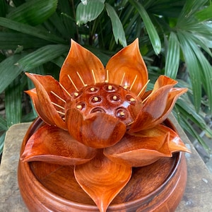 Lotus Flower, Handcrafted Lotus, wooden lotus