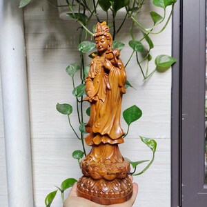 Wooden Mahasthamaprapta Buddha Statue - Etsy