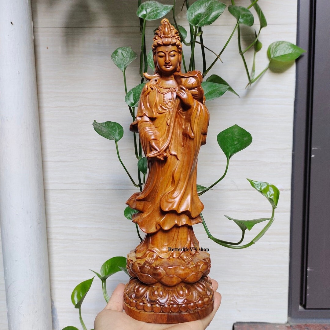 Wooden Mahasthamaprapta Buddha Statue - Etsy
