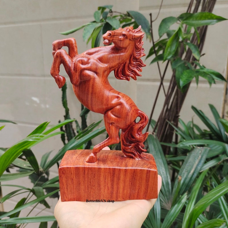 Solid Wooden Horse Feng Shui Sculpture of Horse Animal Etsy