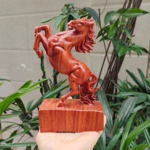 Wooden Horse statue, Sculpture of Horse, Animal Lover, Handicraft, Home decor, Carved Statue, Horse Gift