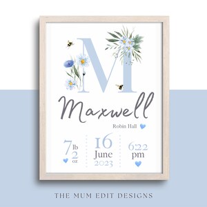 Personalised Baby Birth Details - Nursery Print - New Baby Gift - Gift for New Parents - Christening/Baptism Gift - Newborn Keepsake
