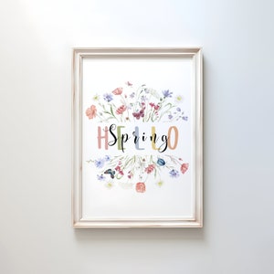 Hello Spring - Floral Spring Prints - Spring Home Decor - Spring Wall Art - Spring Season - Spring Art - Spring Flower Prints - Flower Art