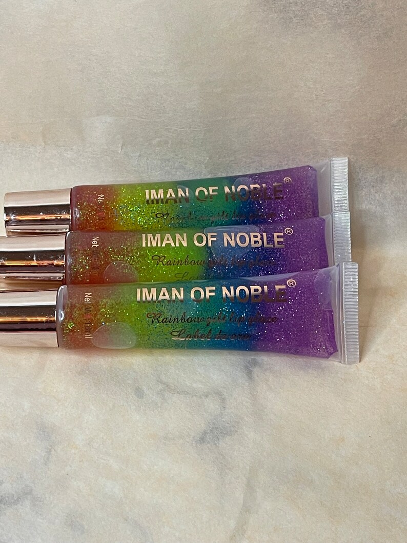 Iman of Noble Rainbow Glitter Lip Gloss Etsy