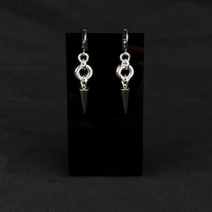 Spiked Starburst Chainmail Earrings, Gothic Dangle Jewelry