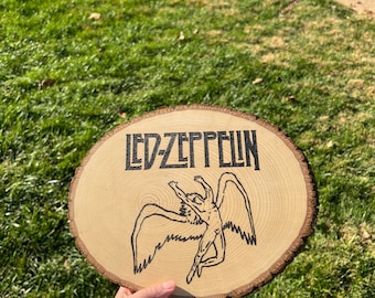 Led Zeppelin Wood Burned Wall Decor