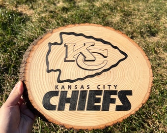 Kansas City Chiefs hand wood burned wall decor