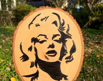 Marilyn Monroe Wood Burned Wall Decor