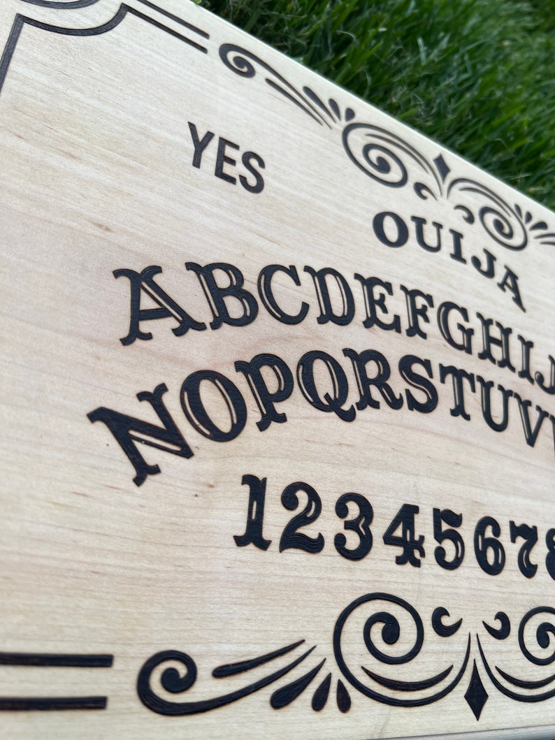 Hand Wood Burned Ouija Board With Planchet image 4