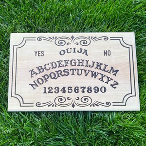 Hand Wood Burned Ouija Board With Planchet image 2