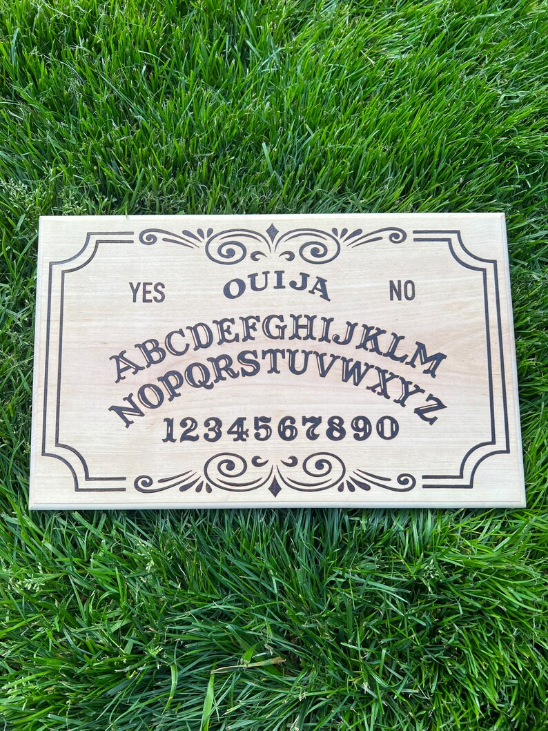 Hand Wood Burned Ouija Board With Planchet image 2