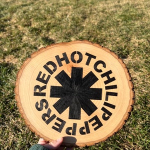 Red Hot Chili Peppers Wood Burned Wall Decor image 1