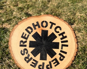 Red Hot Chili Peppers Wood Burned Wall Decor