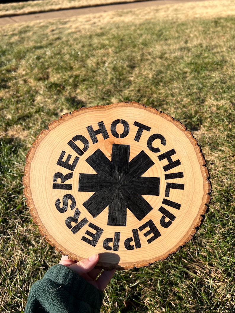 Red Hot Chili Peppers Wood Burned Wall Decor image 1