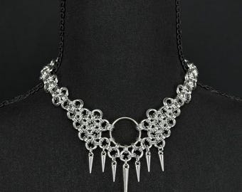 Edgy Chainmail Choker Necklace - Handcrafted Gothic Punk
