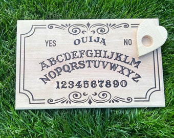 Hand Wood Burned Ouija Board With Planchet