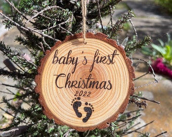 Baby’s First Christmas Wood Burned Ornament