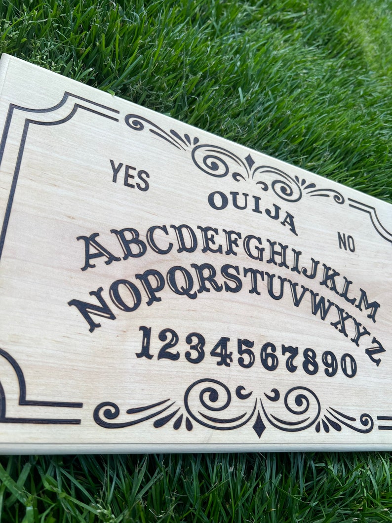 Hand Wood Burned Ouija Board With Planchet image 5