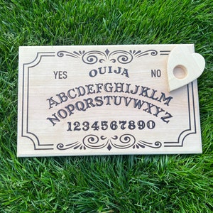 Hand Wood Burned Ouija Board With Planchet image 3