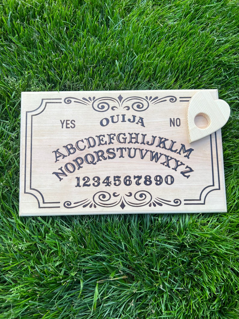 Hand Wood Burned Ouija Board With Planchet image 3