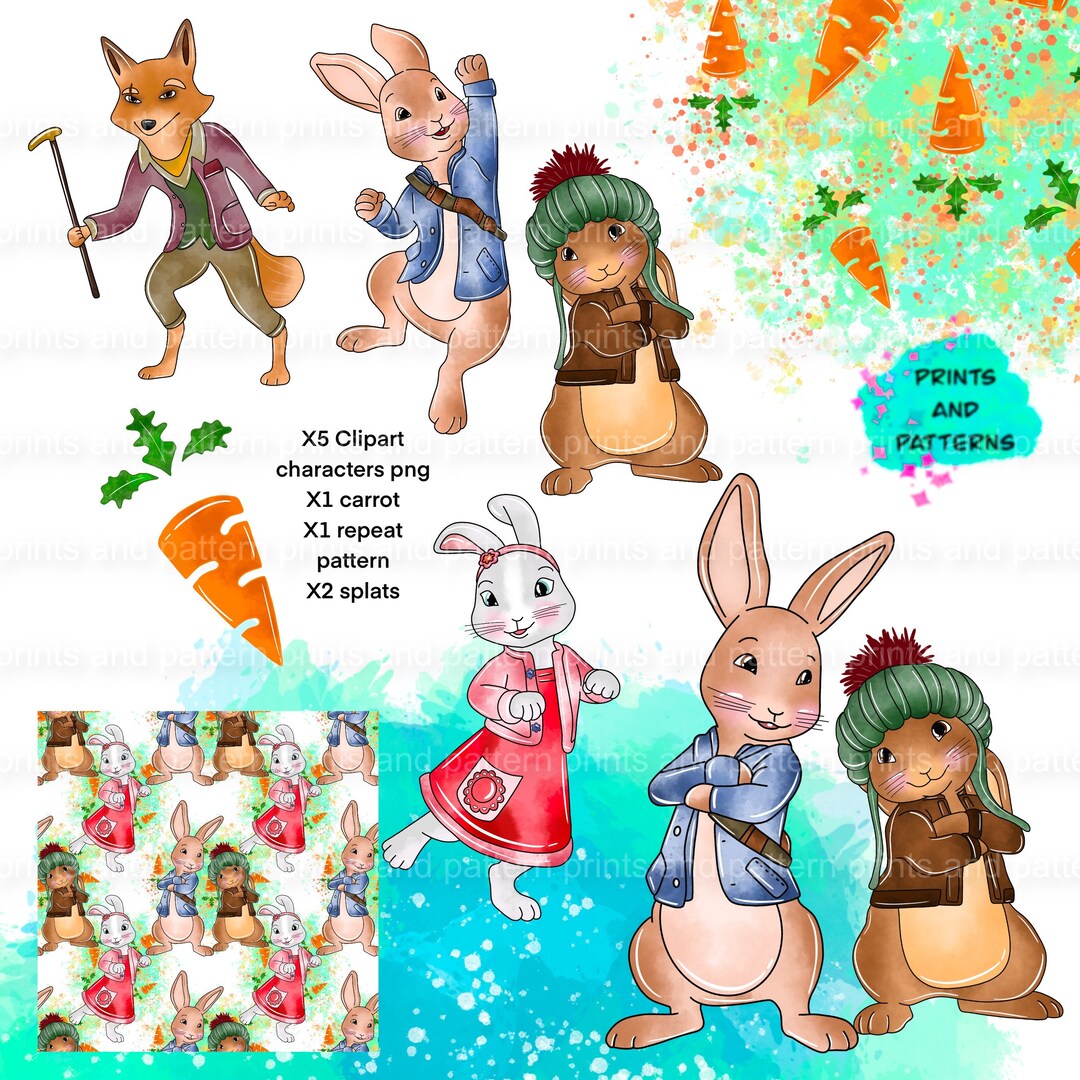 Peter Rabbit Watercolour Animation Peter Rabbit Clipart Watercolor Peter Rabbit Cute Tv Peter - Etsy