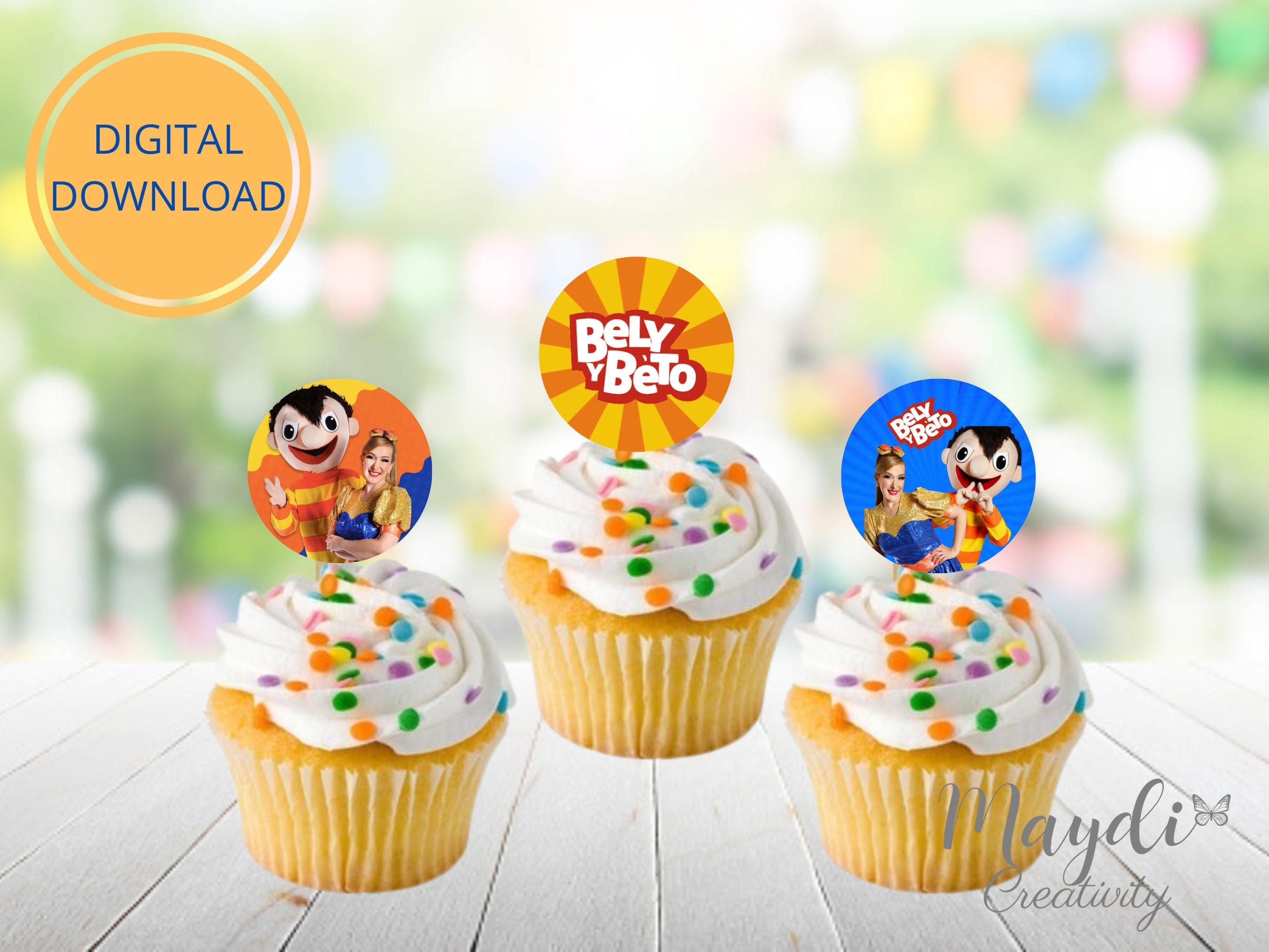 Bely Y Beto Kids Birthday Cupcake Toppers DIGITAL FILE - Etsy Ireland