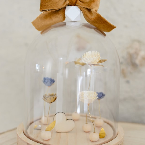 Cloche décorative avec fleurs "Marraine parfaite"