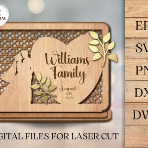 Affichage anniversaire de mariage fichier découpé au laser, fichiers à téléchargement numérique, Png, Svg, Eps, Dxf, Dwg